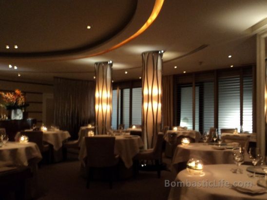 Dining room at Petrus in London.