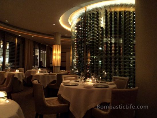 Wine room at Petrus in London.