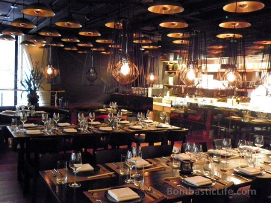 The upstairs dining room at Spice Market at the W Hotel in London.