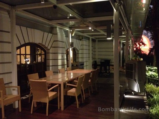 Outside dining area at Tatsuya Japanese Restaurant in Singapore