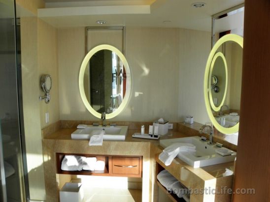 Bathroom of our Corner Suite at Aria Hotel and Casino in Las Vegas
