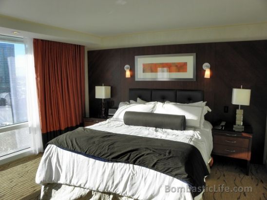 Bedroom of our Corner Suite at Aria Hotel and Casino in Las Vegas