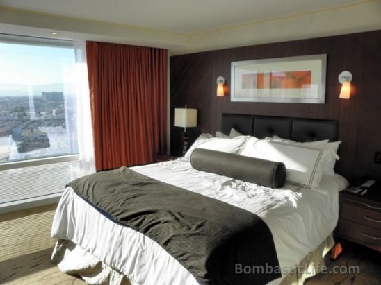 Bedroom of our Corner Suite at Aria Hotel and Casino in Las Vegas