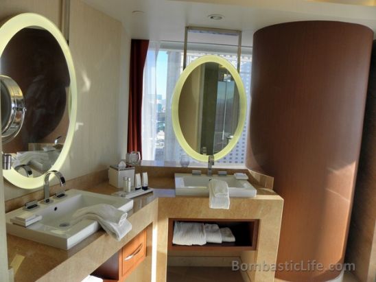 Bathroom of our Corner Suite at Aria Hotel and Casino in Las Vegas