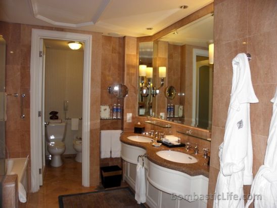 Bathroom of our Executive Suite at the Four Seasons Hotel in Singapore