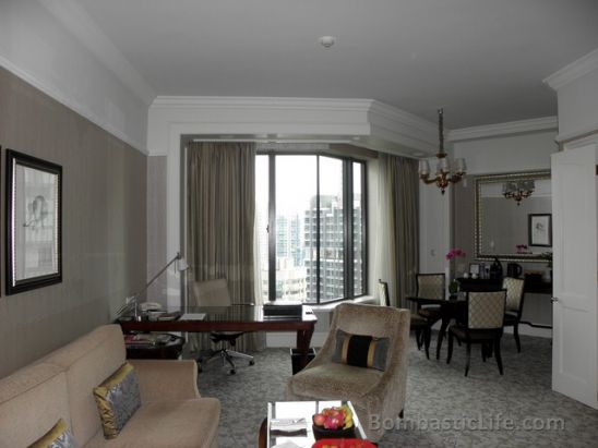 Living Room of our Executive Suite at the Four Seasons Hotel in Singapore