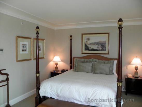 Bedroom in our 180-Degree Strip-View Suite at the Four Seasons Las Vegas 