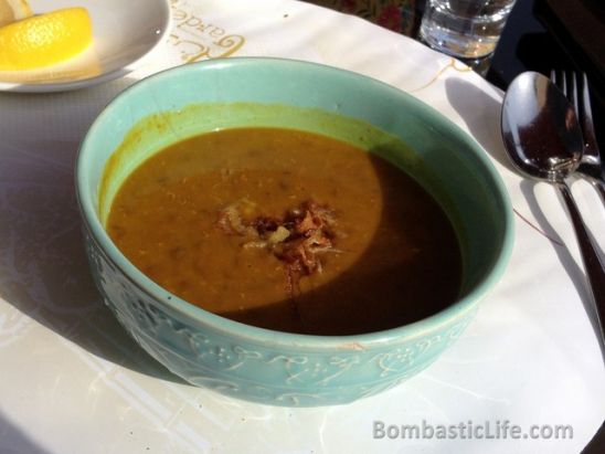 Adas lentil soup at Crimson Garden in Kuwait