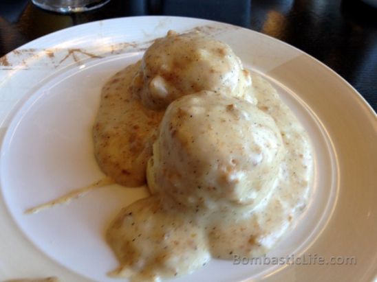 Half order of Sausage and Biscuts at Café Vettro at Aria in Las Vegas